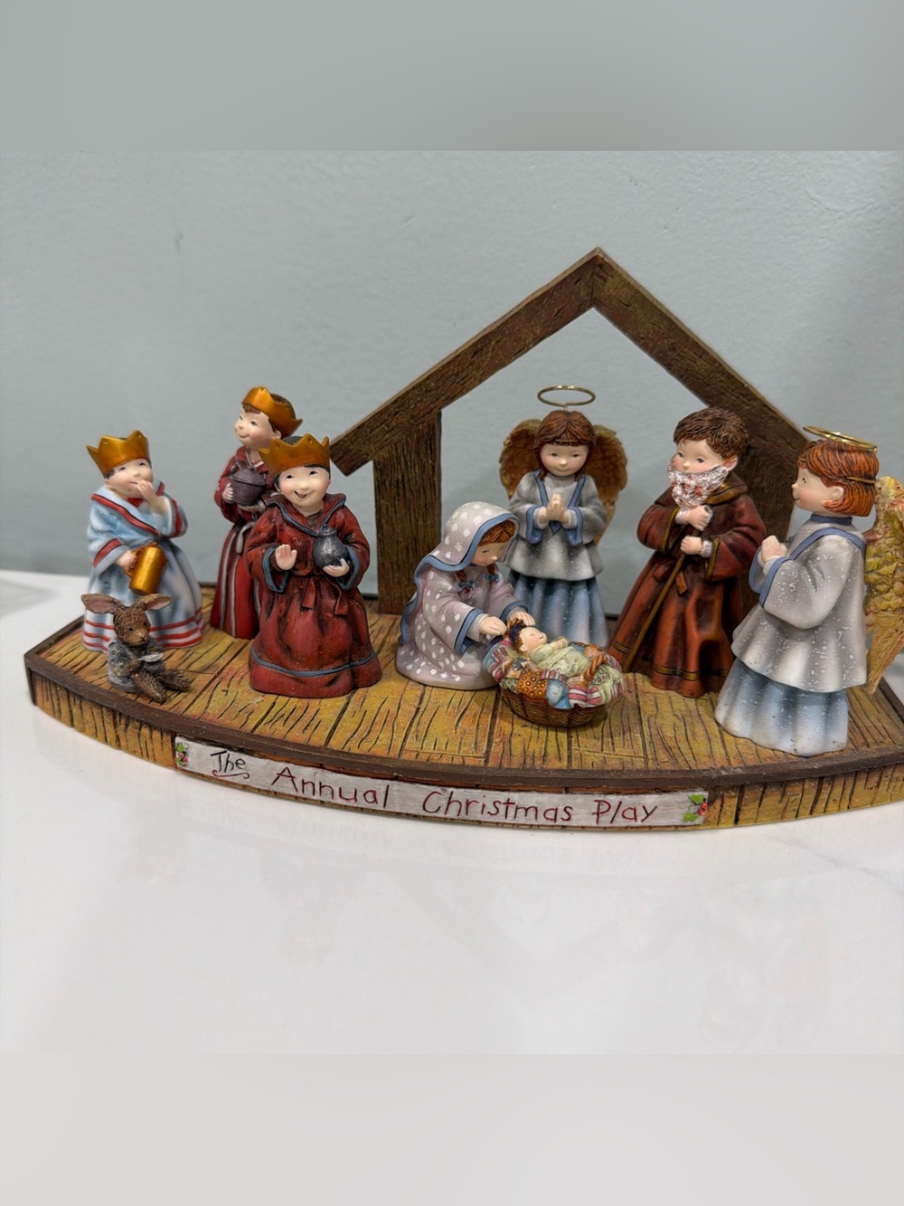 Holiday Nativity Figurine Set - Red, Blue, Brown